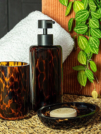 Guy Levasseur - Set salle de bain léopard 3 pièces verre