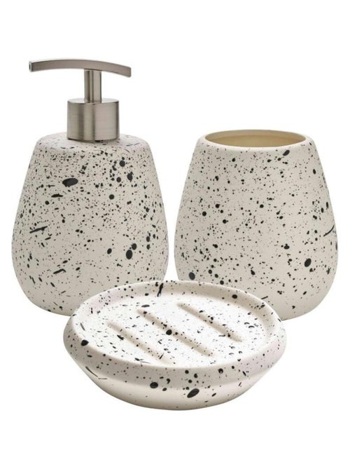 Guy Levasseur - Set salle de bain moucheté 3 pièces céramique - Kiabi Guy Levasseur - Set salle de bain moucheté 3 pièces céramique - Kiabi