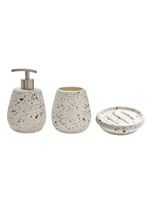 Guy Levasseur - Set salle de bain moucheté 3 pièces céramique - Kiabi Guy Levasseur - Set salle de bain moucheté 3 pièces céramique - Kiabi