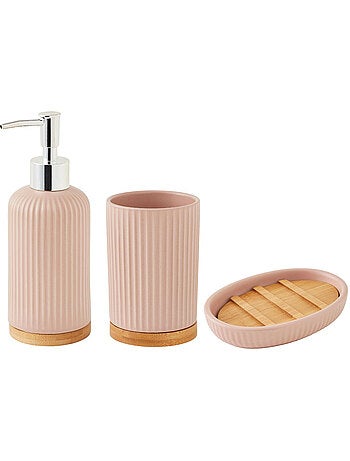 Guy Levasseur - Set salle de bain strié 3 pièces céramique bambou