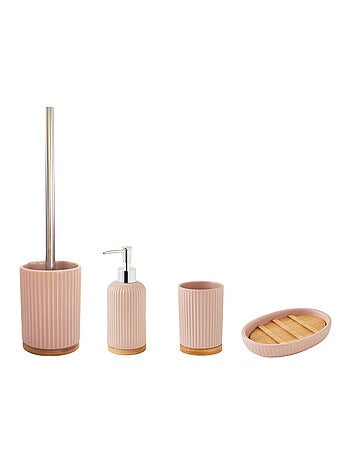 Guy Levasseur - Set salle de bain strié 4 pièces céramique bambou