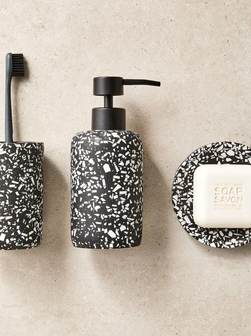 Guy Levasseur - Set salle de bain terrazzo 3 pièces polyrésine Noir - Kiabi