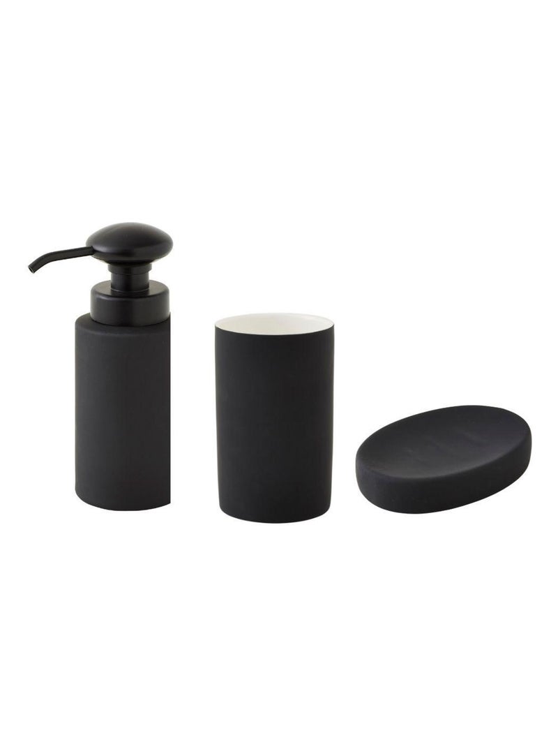 Guy Levasseur - Set salle de bain uni 3 pièces céramique Noir - Kiabi