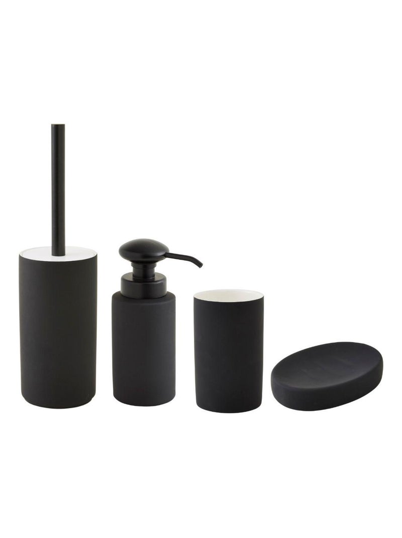 Guy Levasseur - Set salle de bain uni 4 pièces céramique Noir - Kiabi
