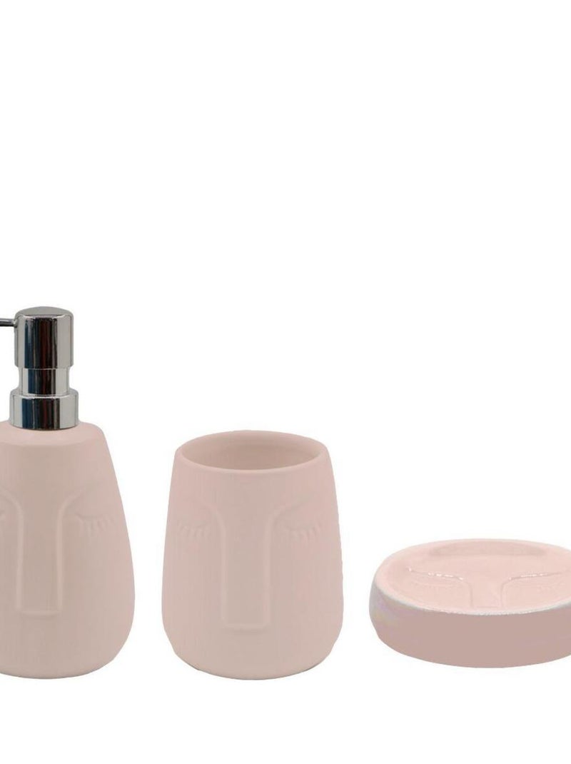 Guy Levasseur - Set salle de bain visage 3 pièces céramique Rose - Kiabi