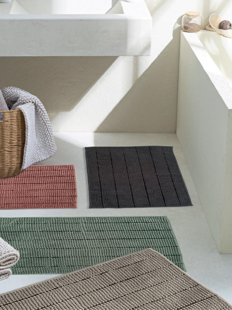 Guy Levasseur - Tapis de bain chenille 50x70 uni gris anthracite - Kiabi