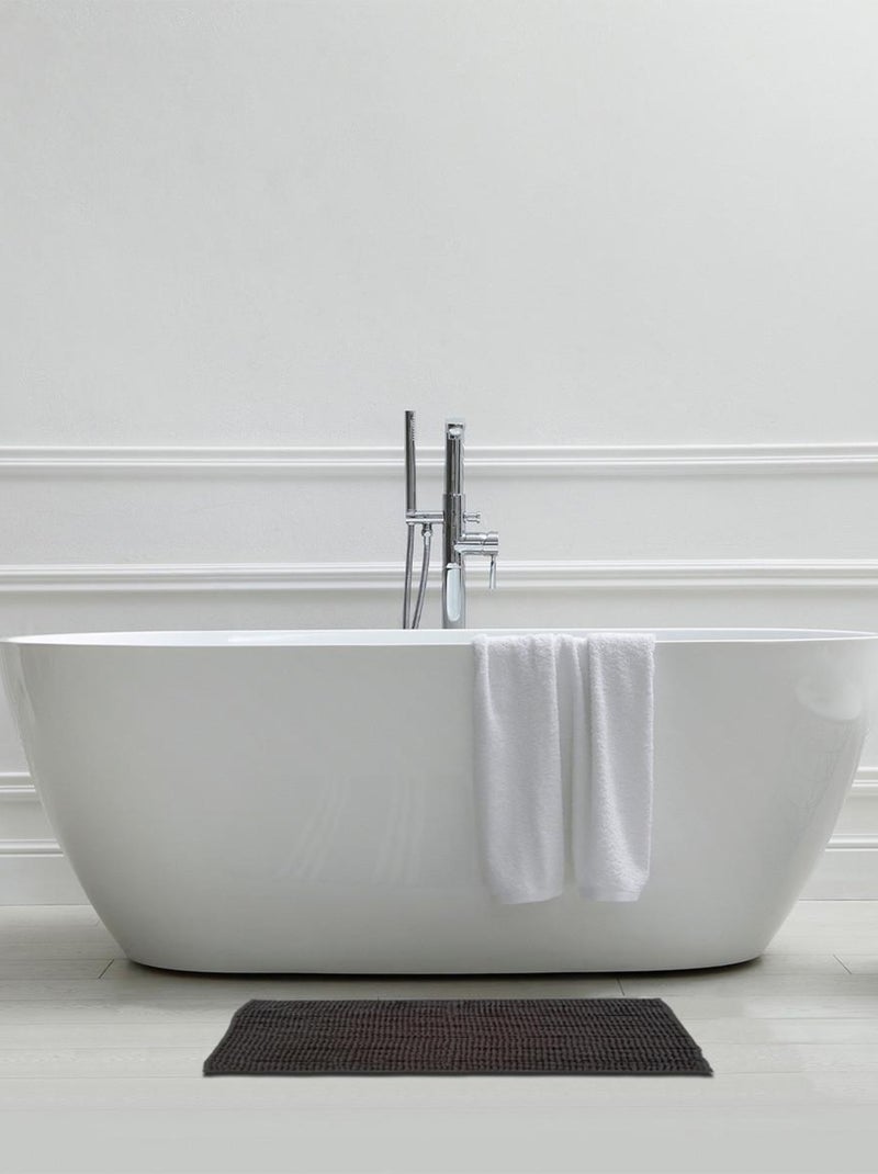 Guy Levasseur - Tapis de bain chenille 50x70 uni gris anthracite - Kiabi