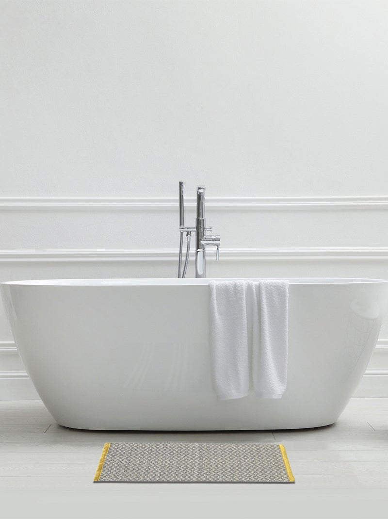 Guy Levasseur - Tapis de bain déco à losanges Gris perle - Kiabi