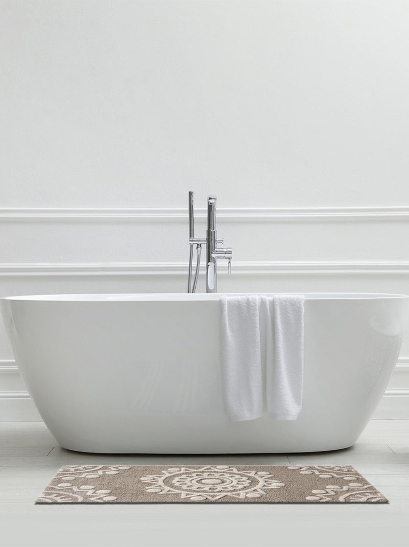 Guy Levasseur - Tapis de bain déco à motif embossés Beige - Kiabi
