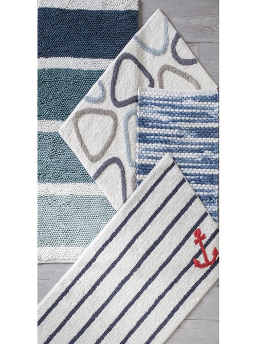 Guy Levasseur - Tapis de bain déco à rayures en polycoton - Kiabi Guy Levasseur - Tapis de bain déco à rayures en polycoton - Kiabi