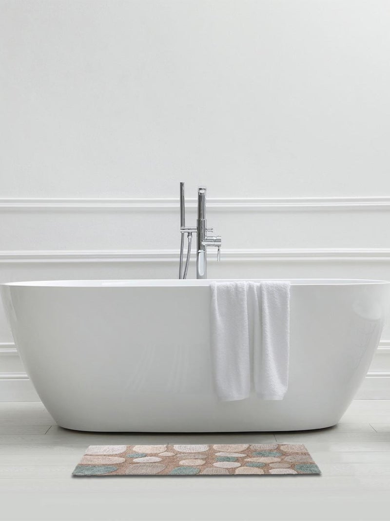 Guy Levasseur - Tapis de bain déco en coton tufté galet Beige - Kiabi