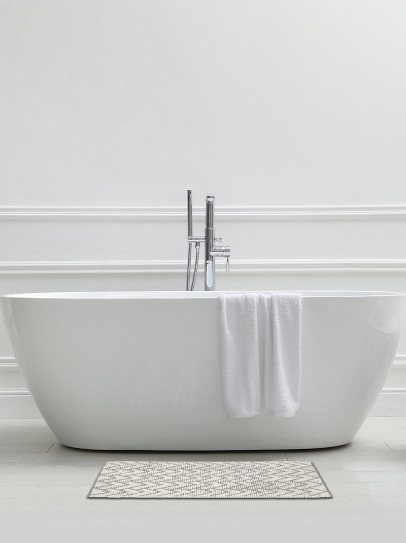 Guy Levasseur - Tapis de bain déco en polycoton Ecru - Kiabi