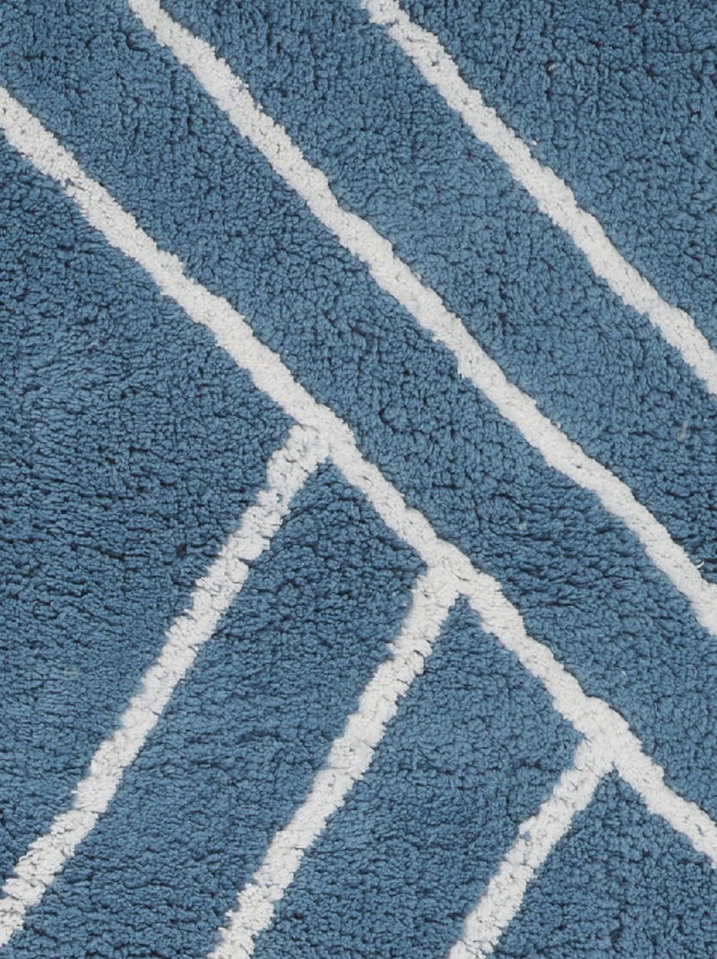 Guy Levasseur - Tapis de bain déco géométrique en coton Bleu - Kiabi