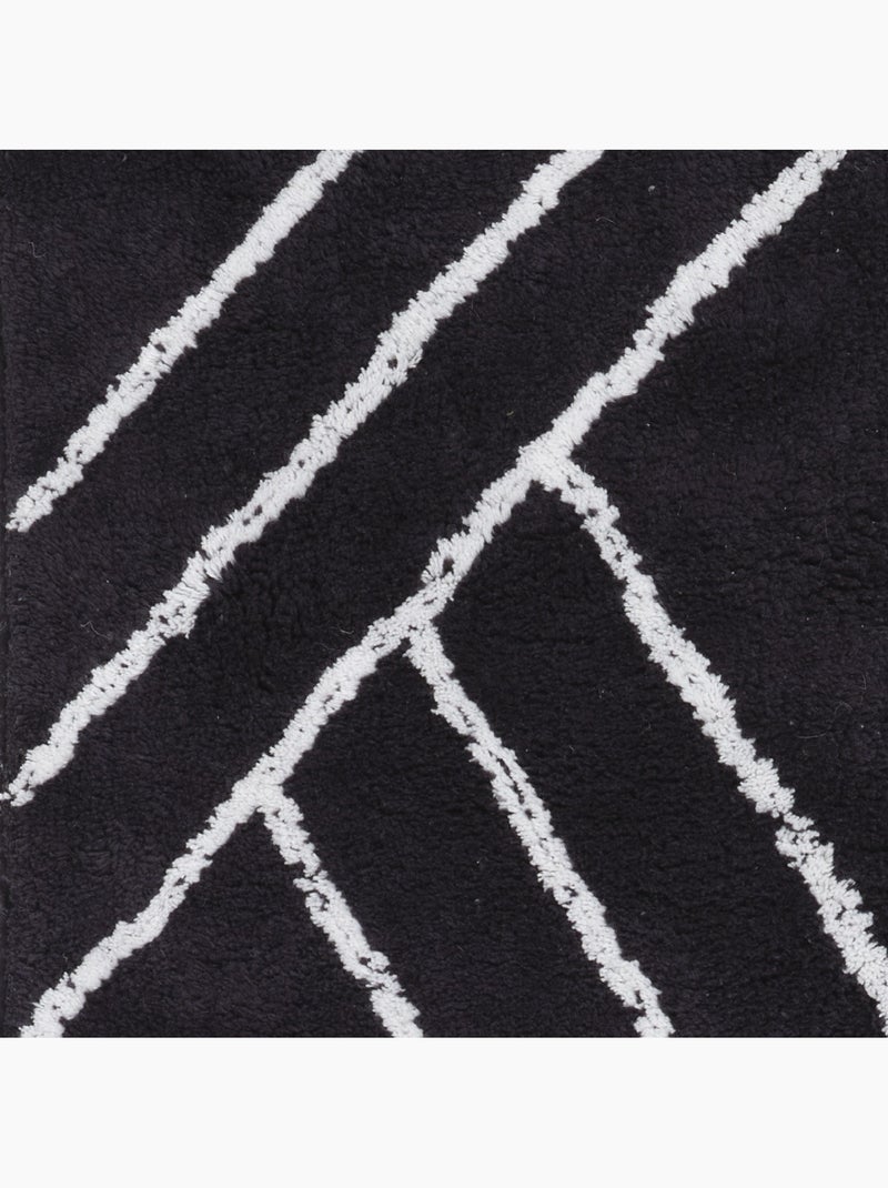 Guy Levasseur - Tapis de bain déco géométrique en coton Noir Noir - Kiabi
