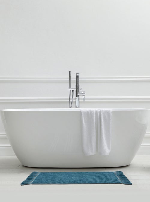 Guy Levasseur - Tapis de bain déco uni à pompons en coton chenille - Kiabi Guy Levasseur - Tapis de bain déco uni à pompons en coton chenille - Kiabi