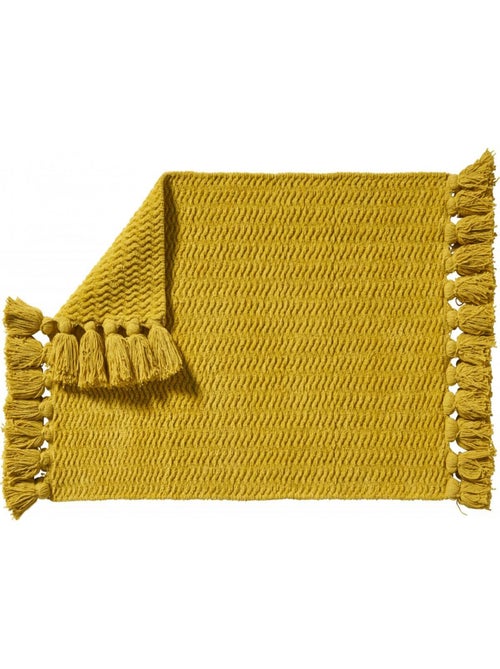 Guy Levasseur - Tapis de bain déco uni à pompons en coton chenille - Kiabi Guy Levasseur - Tapis de bain déco uni à pompons en coton chenille - Kiabi