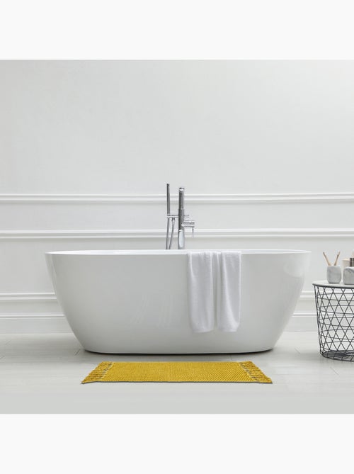 Guy Levasseur - Tapis de bain déco uni à pompons en coton chenille - Kiabi Guy Levasseur - Tapis de bain déco uni à pompons en coton chenille - Kiabi