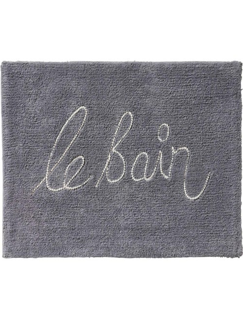 Guy Levasseur - Tapis de bain en coton fantaisie gris - Kiabi