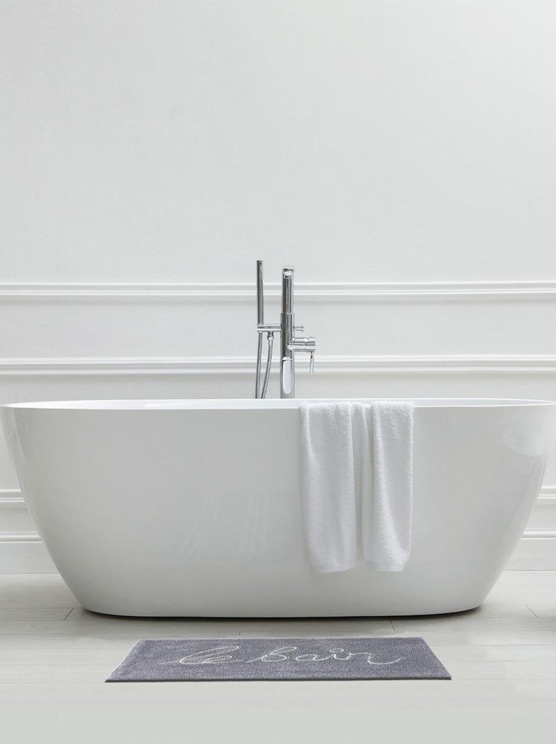 Guy Levasseur - Tapis de bain en coton fantaisie gris Gris - Kiabi