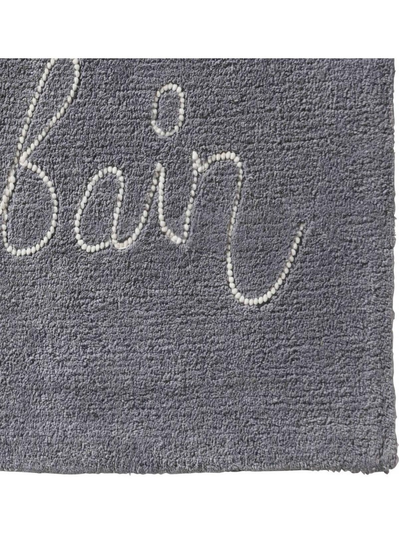 Guy Levasseur - Tapis de bain en coton fantaisie gris Gris - Kiabi