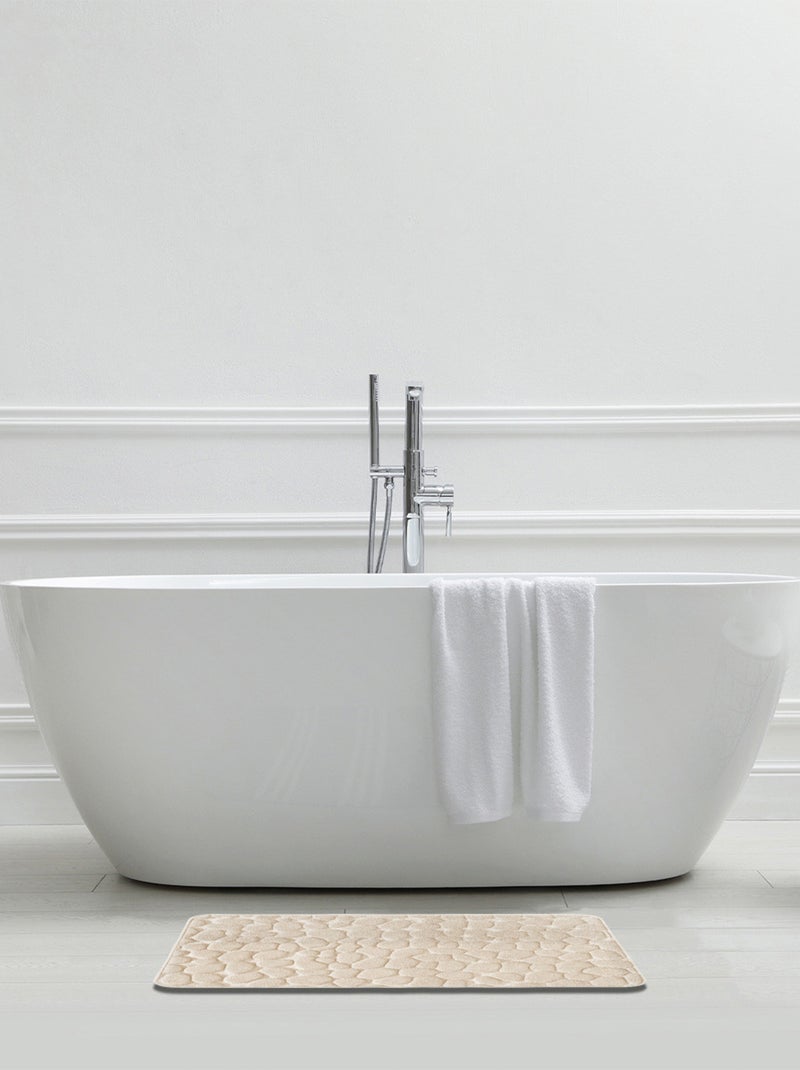 Guy Levasseur - Tapis de bain galet à mémoire de forme Ecru - Kiabi