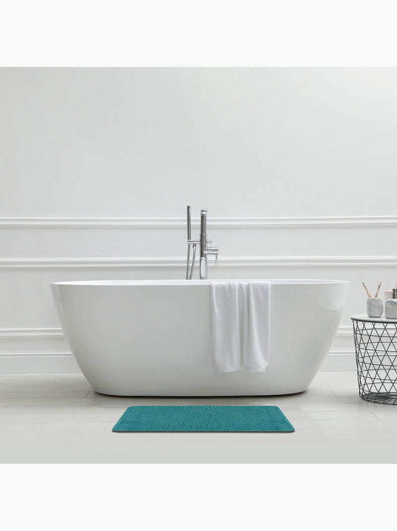 Guy Levasseur - Tapis de bain uni 50x80 en polyester Bleu paon - Kiabi