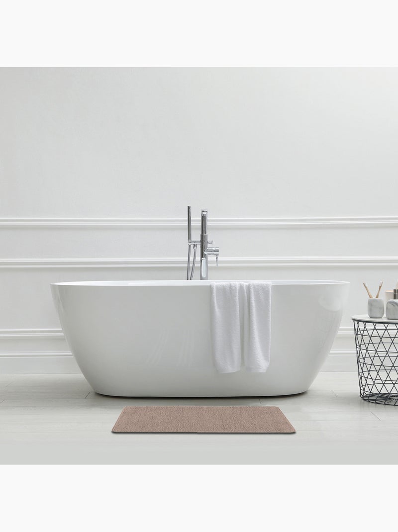 Guy Levasseur - Tapis de bain uni 50x80 en polyester Taupe - Kiabi