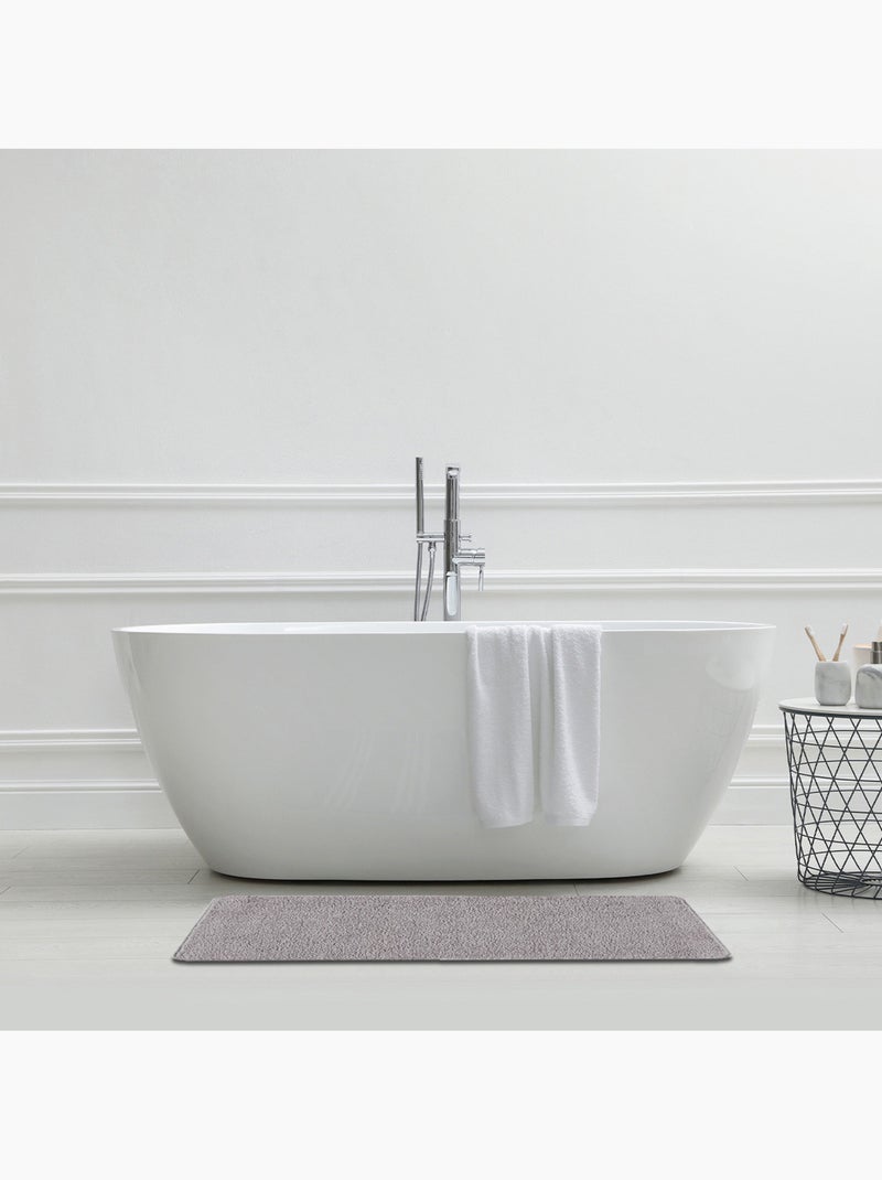 Guy Levasseur - Tapis de bain uni 60x120 en polyester Gris foncé - Kiabi