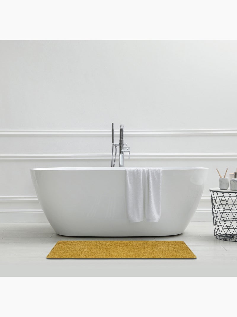 Guy Levasseur - Tapis de bain uni 60x120 en polyester Miel - Kiabi