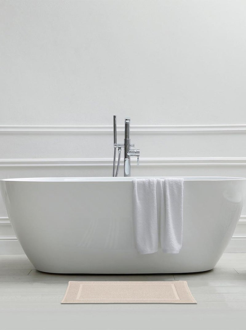 Guy Levasseur - Tapis de bain uni en coton éponge Oeko-Tex Beige - Kiabi
