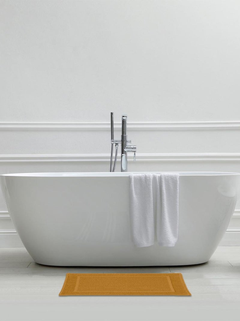 Guy Levasseur - Tapis de bain uni en coton éponge Oeko-Tex Safran - Kiabi