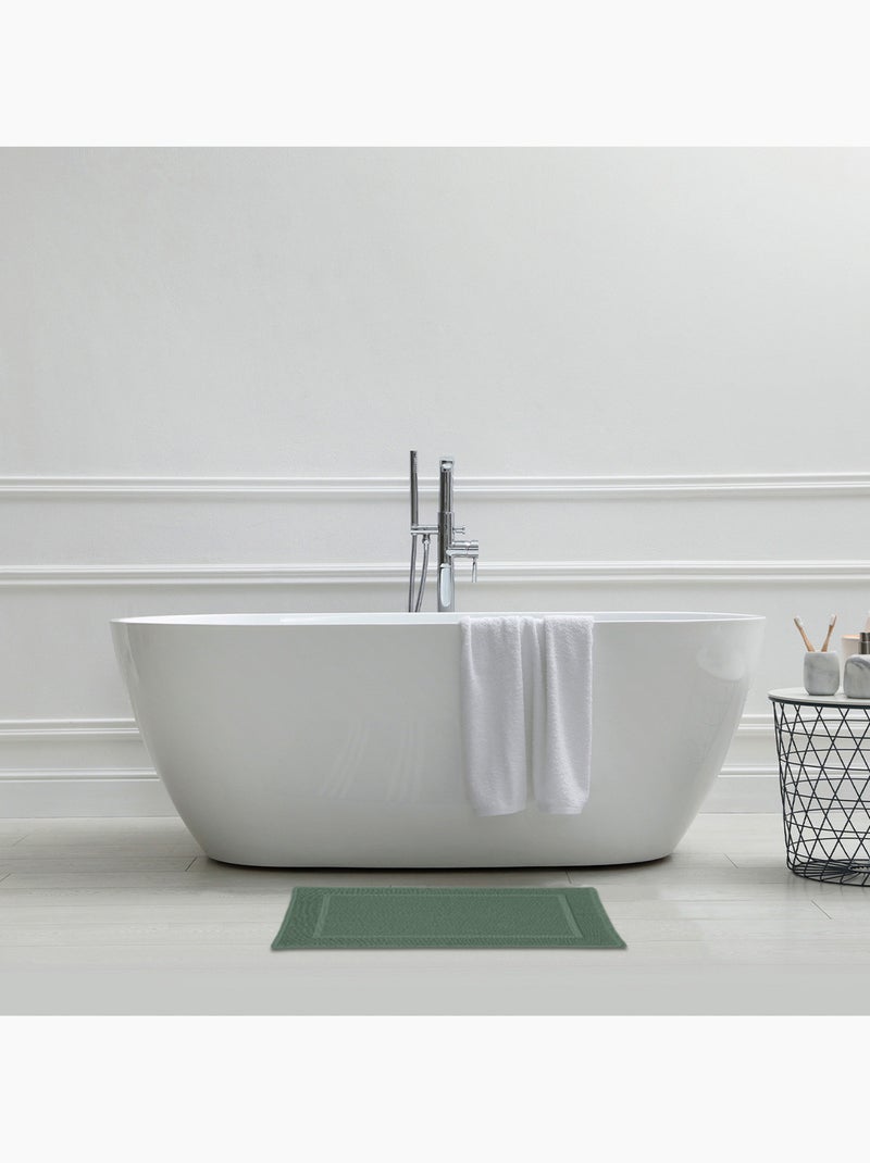 Guy Levasseur - Tapis de bain uni en coton éponge Oeko-Tex Vert Sauge - Kiabi