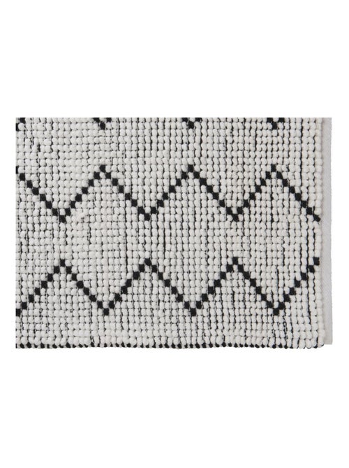 Guy Levasseur - Tapis de bain zigzag 60x120 en polycoton - Kiabi Guy Levasseur - Tapis de bain zigzag 60x120 en polycoton - Kiabi