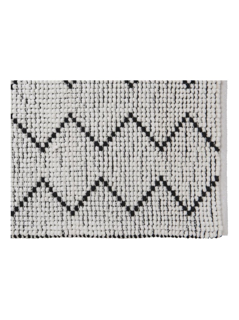 Guy Levasseur - Tapis de bain zigzag 60x120 en polycoton Blanc - Kiabi