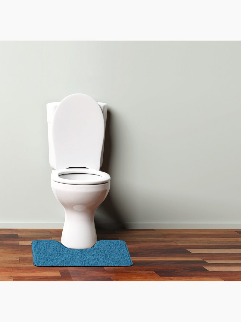 Guy Levasseur - Tapis de toilette uni en polyester Bleu méditerranée - Kiabi