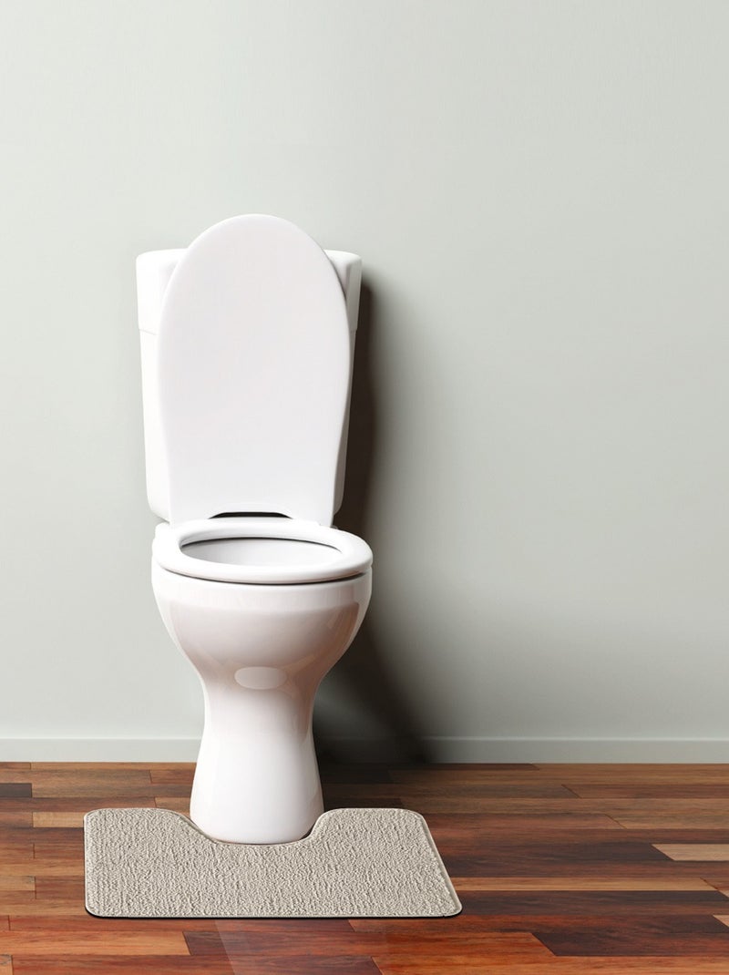 Guy Levasseur - Tapis de toilette uni en polyester Ecru - Kiabi
