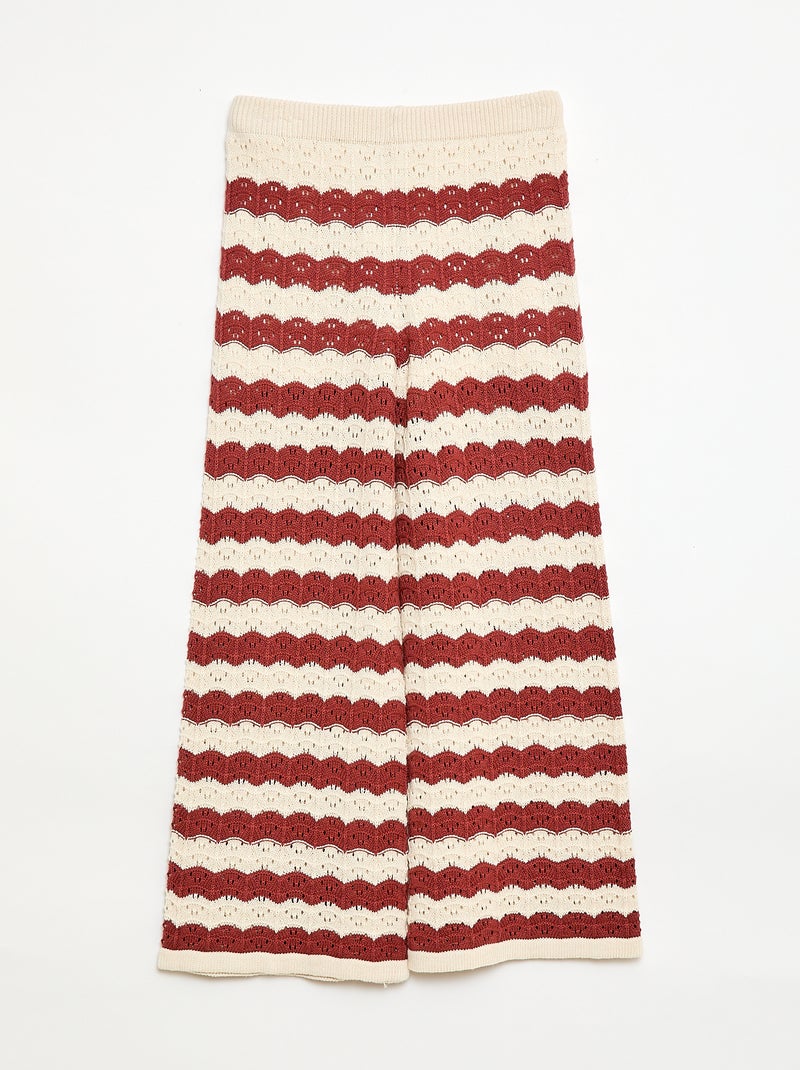 Haakpantalon met uitlopende pijpen / flare model Bruin - Kiabi