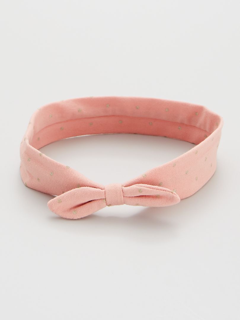 Haarband met sierstrikje roze stippen - Kiabi