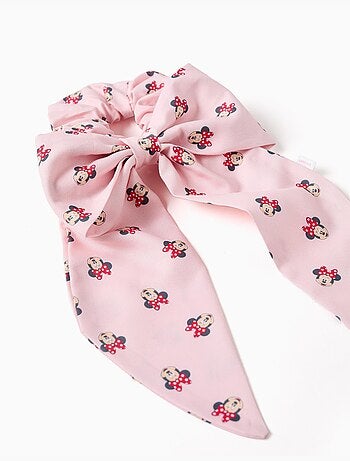 Haarelastiek met strik en minnie-motief