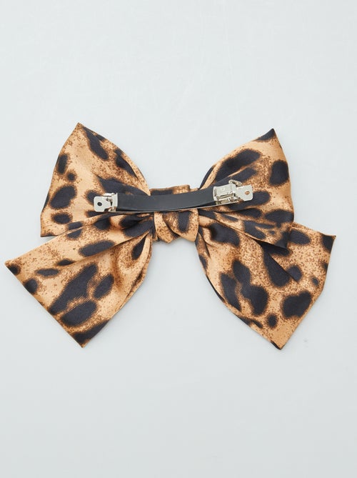 Haarspeldje met strik en luipaardprint - Kiabi