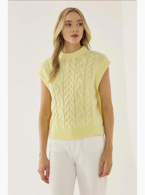 Haarvlechtpatroon trui vest hiccup - Kiabi