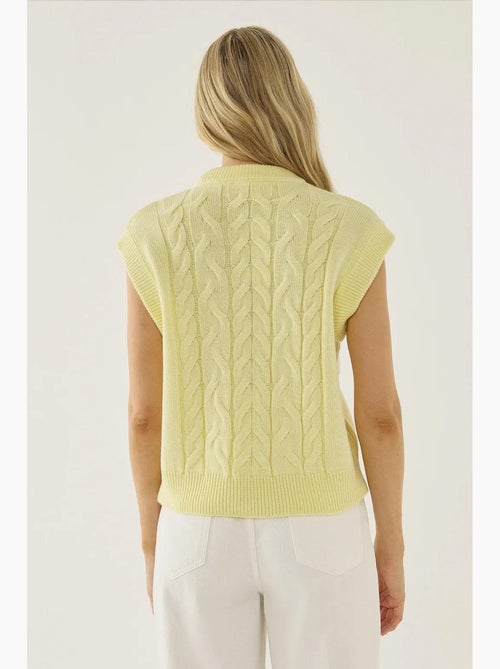 Haarvlechtpatroon trui vest hiccup - Kiabi