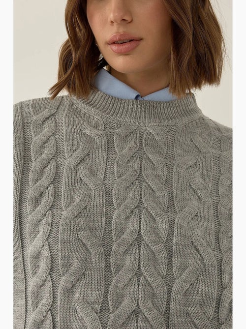 Haarvlechtpatroon trui vest hiccup - Kiabi
