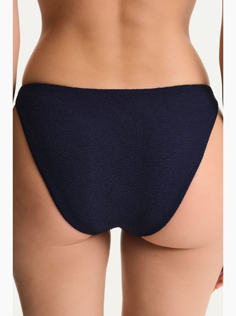 Hailey minimal met structuur bikinibroekje met middelhoge taille penti Marineblauw - Kiabi