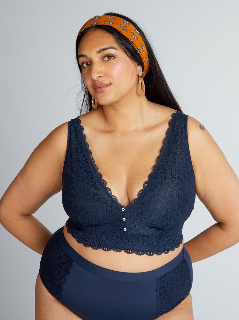 Half-cup beha van kant BLAUW - Kiabi