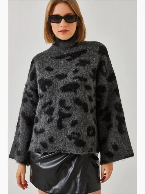 Half turtleneck gebreide trui met patroon lucci - Kiabi
