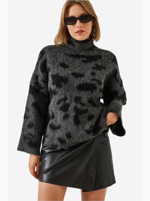 Half turtleneck gebreide trui met patroon lucci - Kiabi