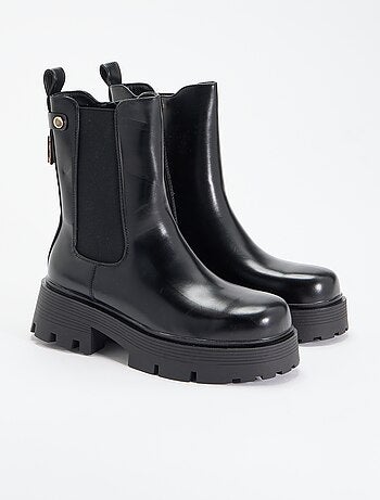 Halfhoge boots van imitatieleer