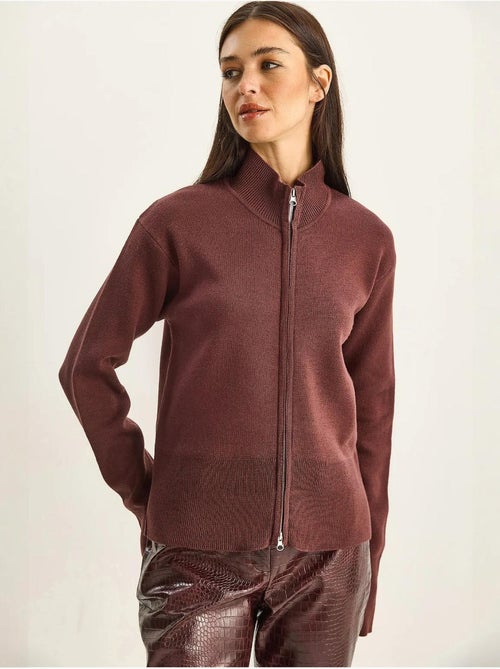 Halfhoge col ribgebreid vest met rits lucci - Kiabi Halfhoge col ribgebreid vest met rits lucci - Kiabi