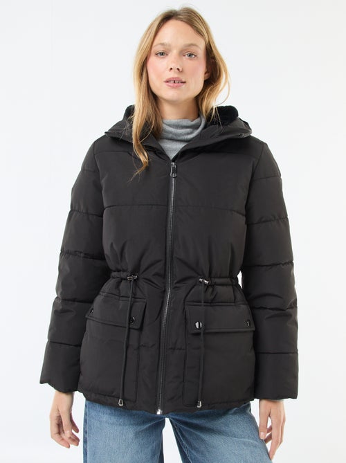 Halflang, gewatteerd donsjack met capuchon - Kiabi